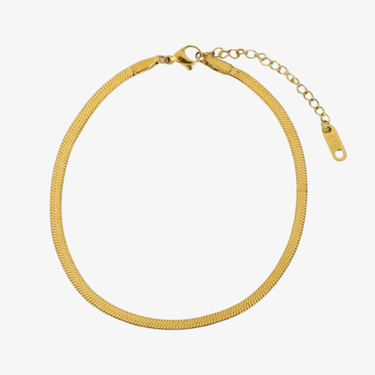 Nyororo Classic Herringbone Anklet - Asanti by Koi