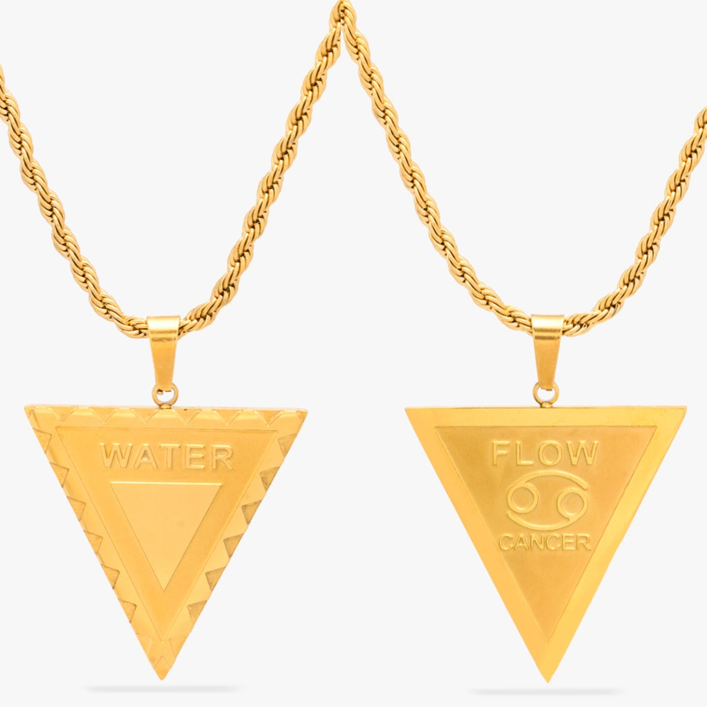 Double-Sided Elemental Mantra and Zodiac Necklace - Asanti by Koi