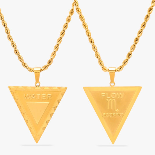 Double-Sided Elemental Mantra and Zodiac Necklace - Asanti by Koi