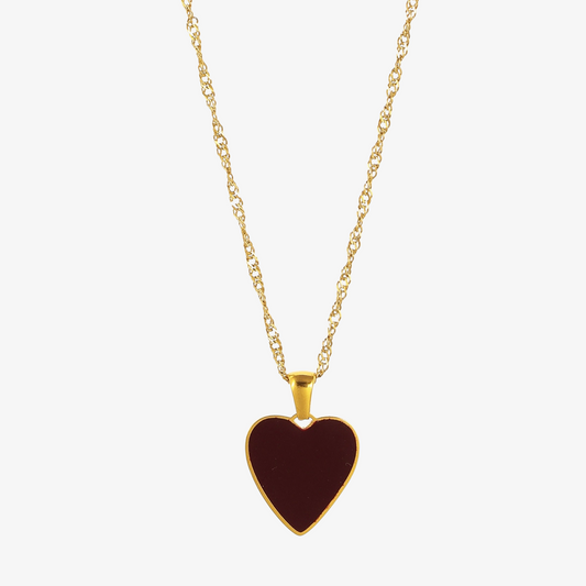 Sacred Heart Necklace - Earth Brown