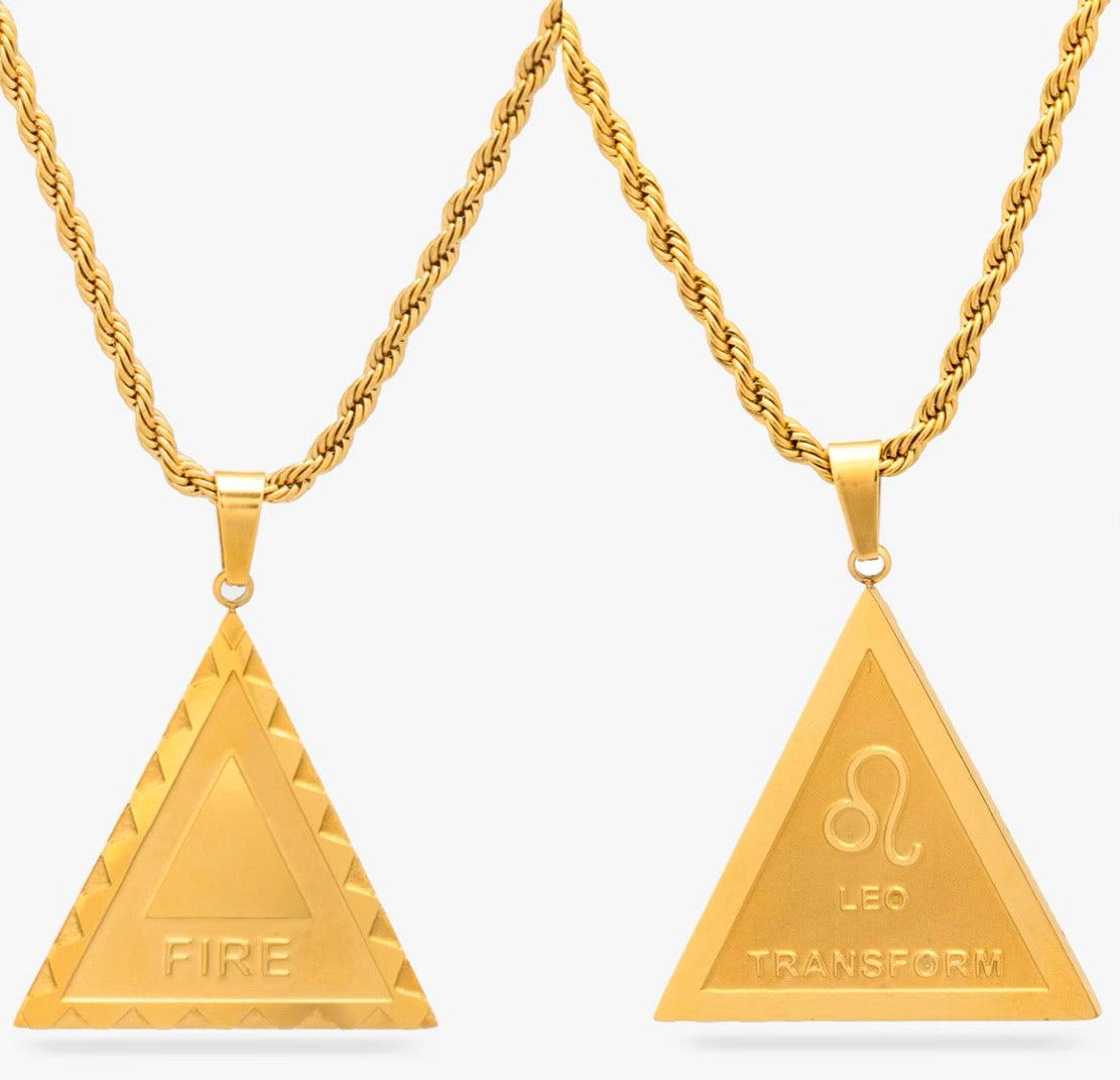 Double-Sided Elemental Mantra and Zodiac Necklace - Asanti by Koi