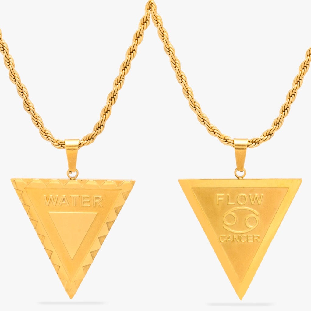Cancer Water Sign Double-Sided Necklace