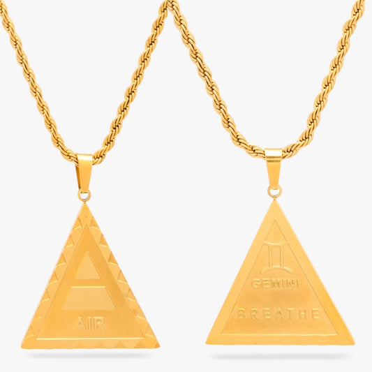 Gemini Air Sign Double-Sided Necklace