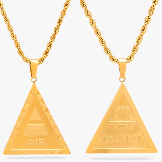 Libra Air Sign Double-Sided Necklace