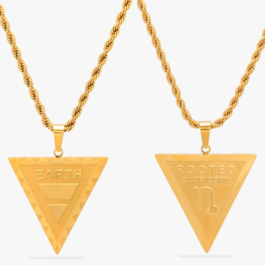 Capricorn Earth Sign Double-Sided Necklace