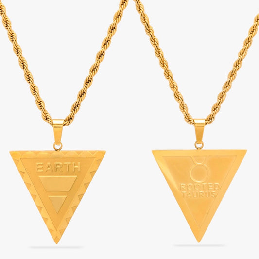 Taurus Earth Sign Double-Sided Necklace