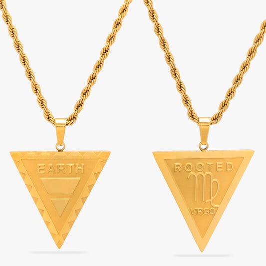 Virgo Earth Sign Double-Sided Necklace