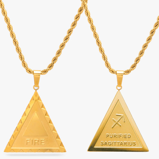 Sagittarius Fire Sign Double-Sided Necklace