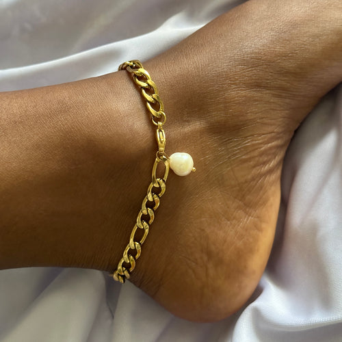 Thick Figaro Pearl Anklet - Asanti by Koi