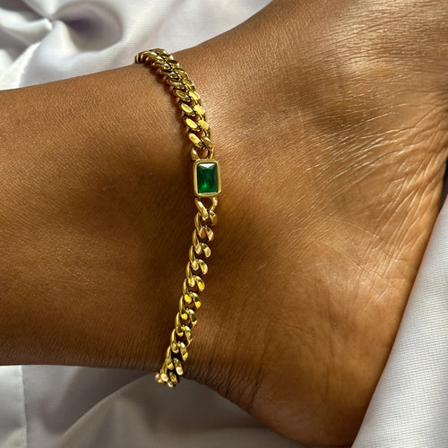 Green Goddess Emerald Anklet - Asanti by Koi