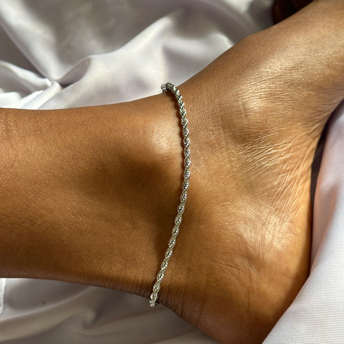 Classic Rope Anklet (Silver) - Asanti by Koi