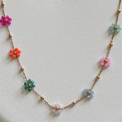 Blooming Sparkly Butterfly Necklace (Pink or Clear)