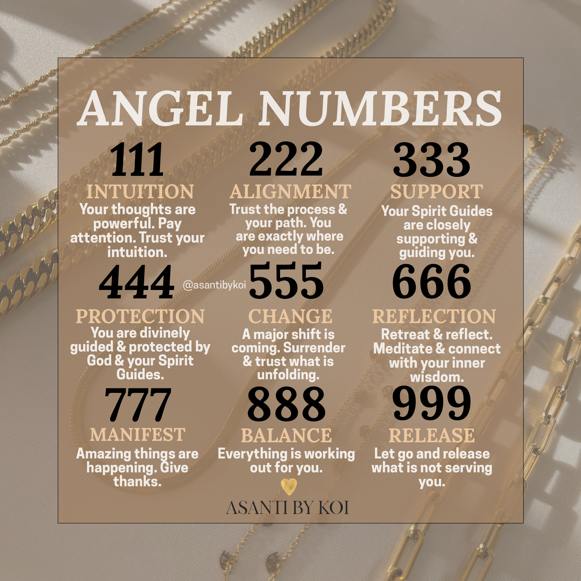 Angel Numbers Necklace - Asanti by Koi
