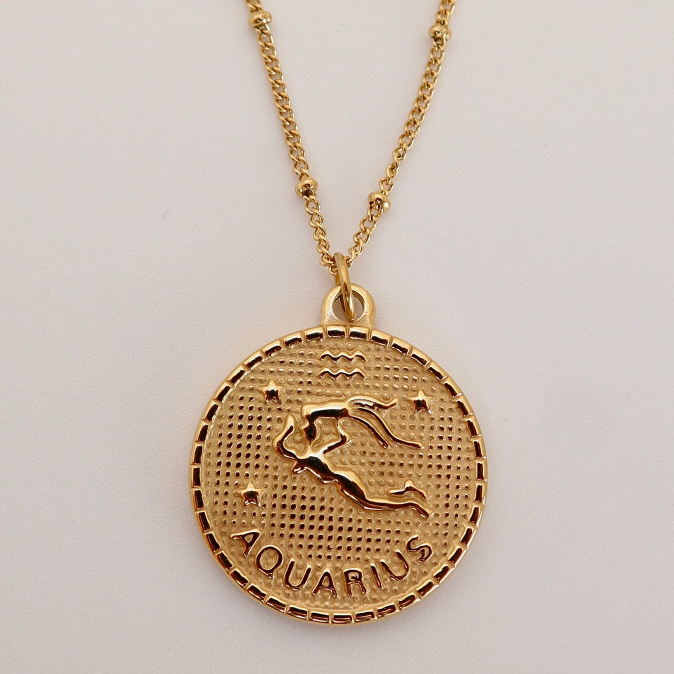 Asanti by Koi Necklaces Aquarius My Zodiac Coin Necklace