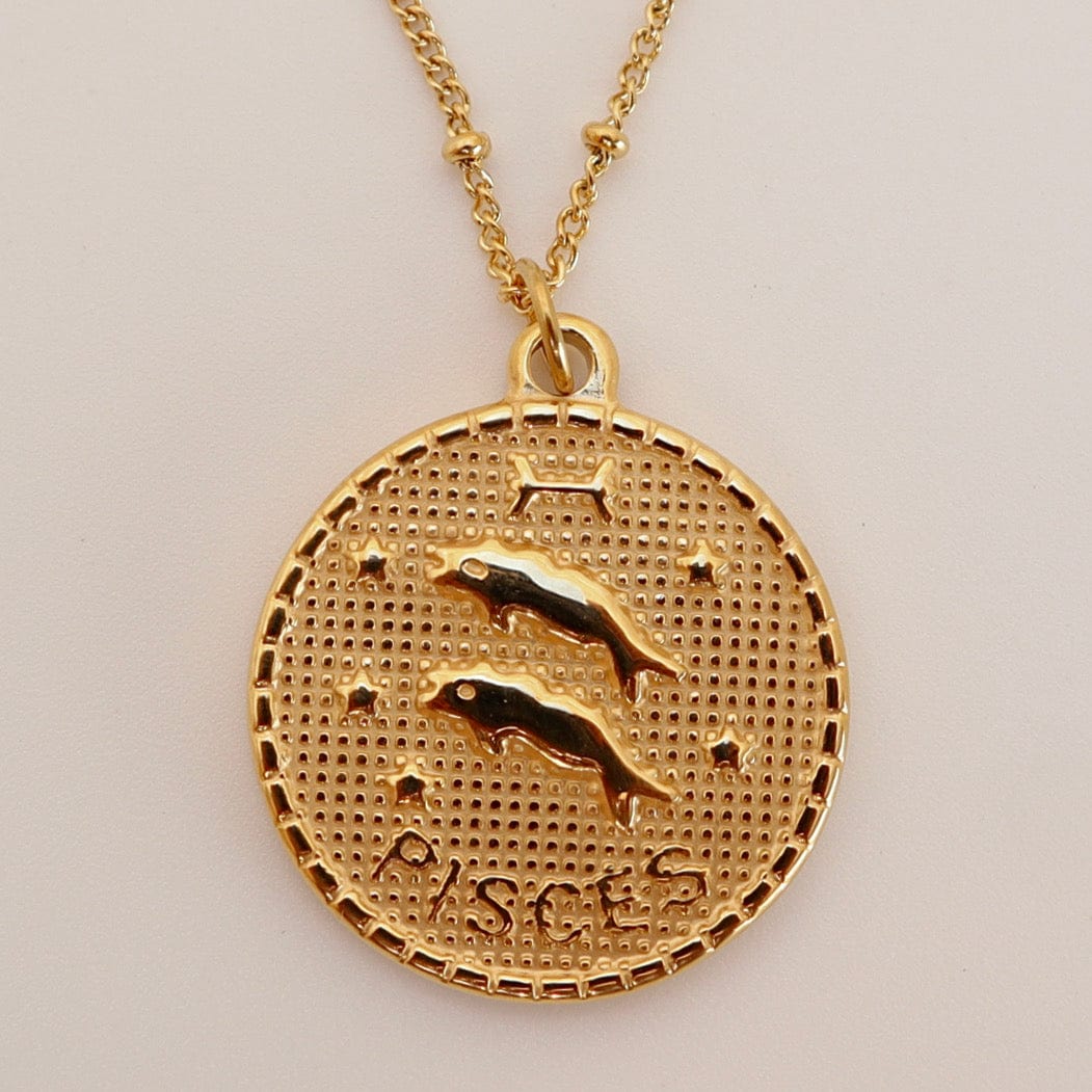 Asanti by Koi Necklaces Pisces My Zodiac Coin Necklace